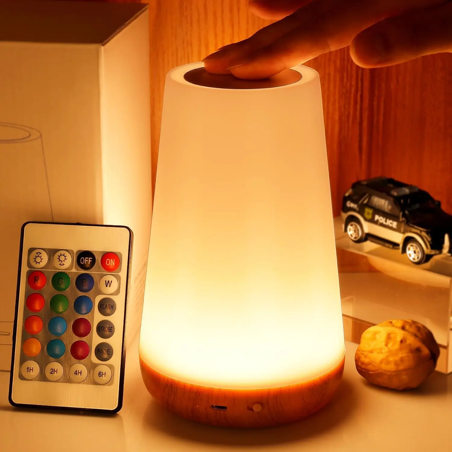 Veilleuse RGB 13 Couleurs – Lampe Tactile Télécommande Chevet