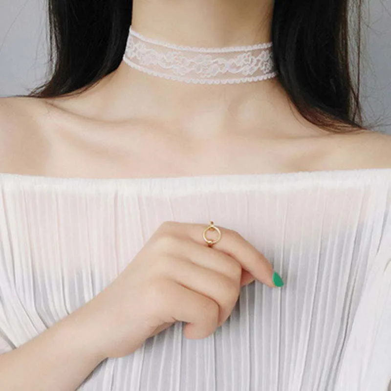 Collier Ras de Cou Dentelle Romantique – Choker Élégant Soirée