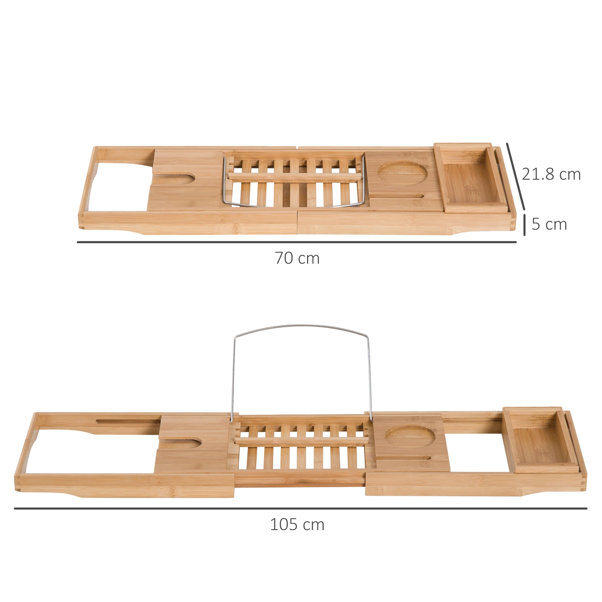 Pont Baignoire Bambou Ajustable – Support Bain Naturel Relaxant