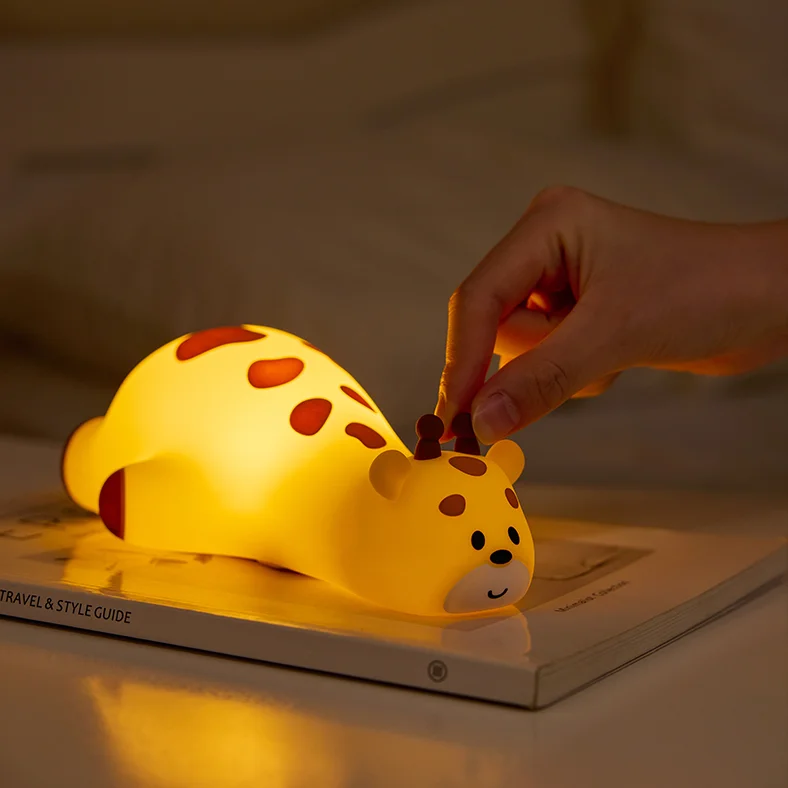 Veilleuse Lapin Silicone Tactile – Lampe Bébé Enfant Douce