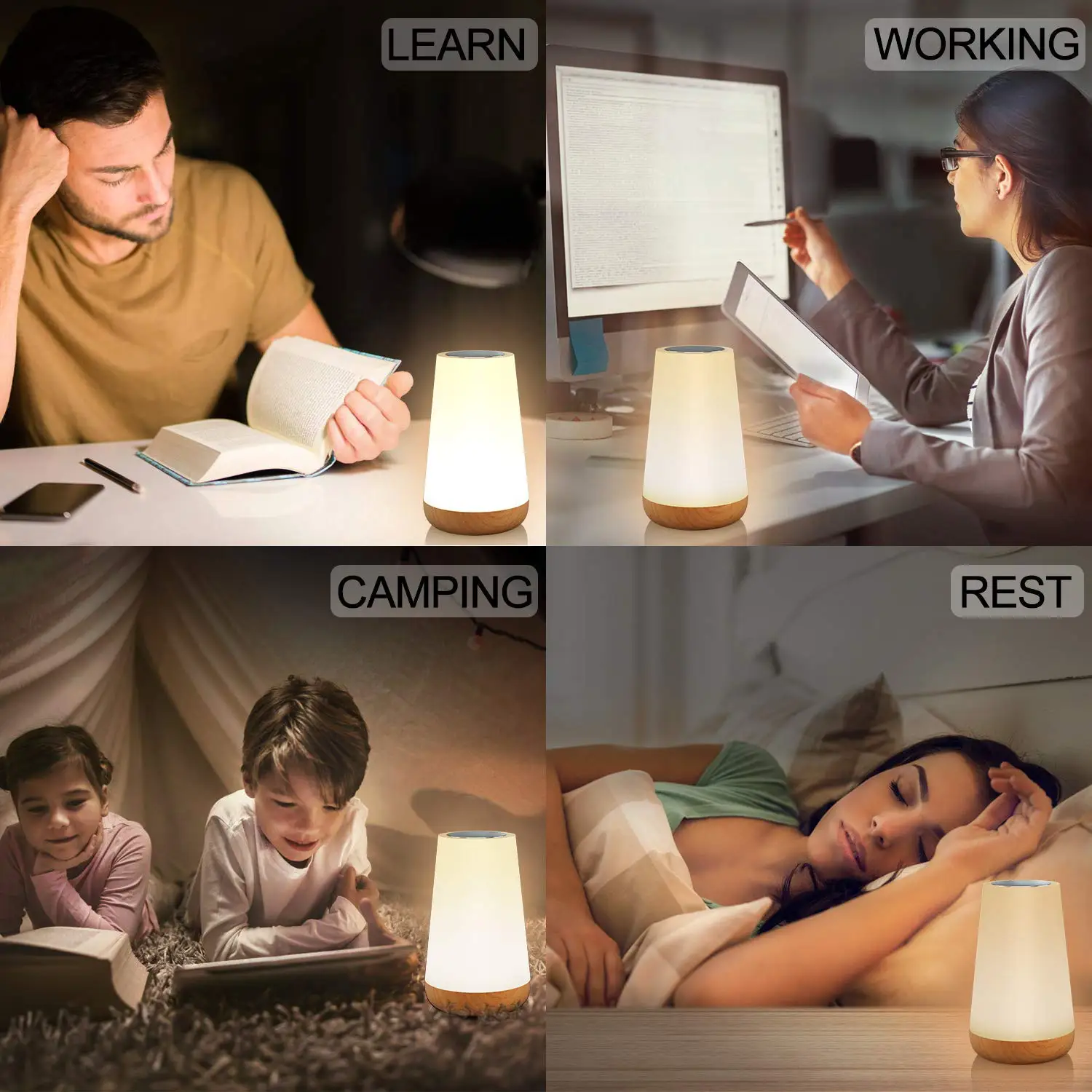 Veilleuse RGB 13 Couleurs – Lampe Tactile Télécommande Chevet