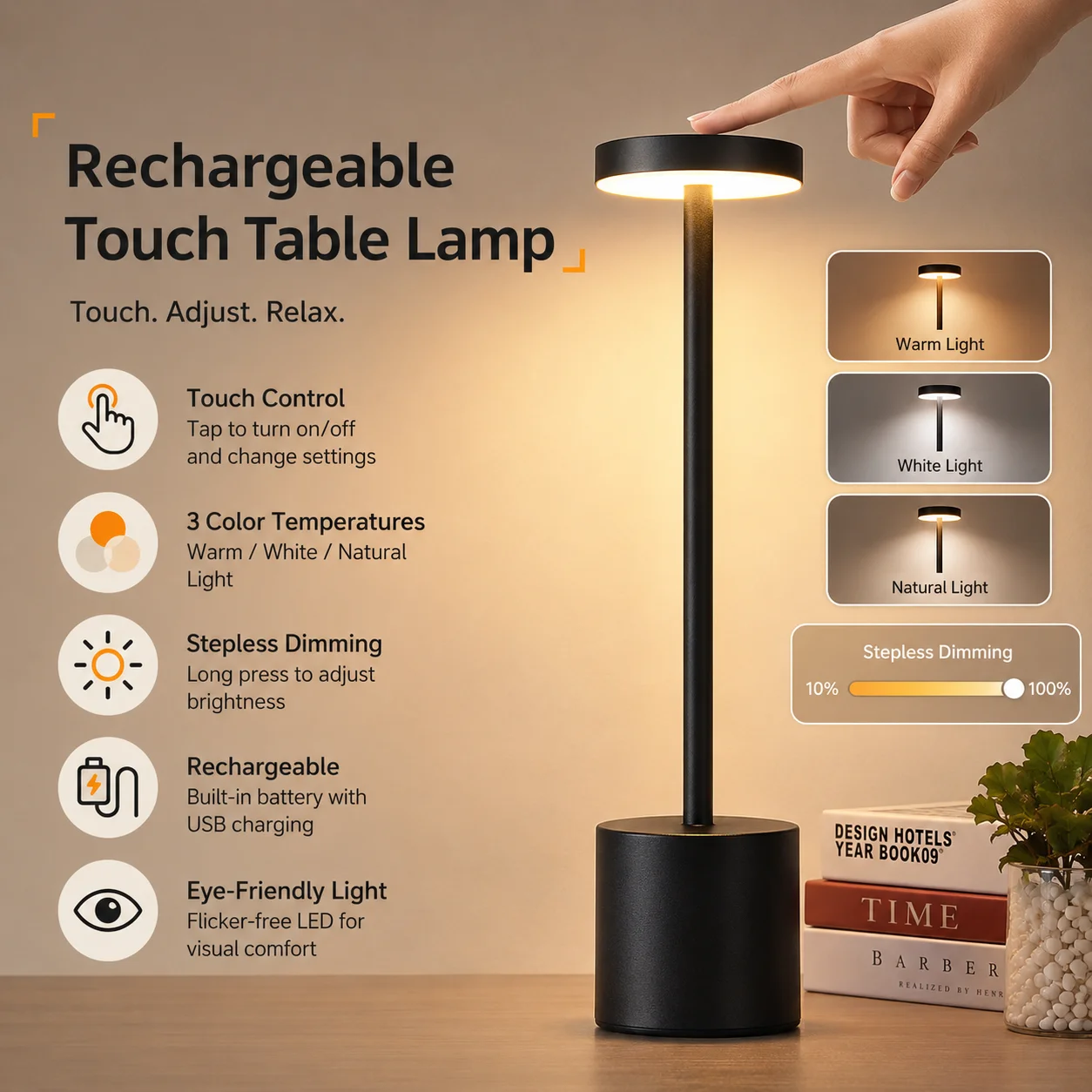 lampe de table tactile