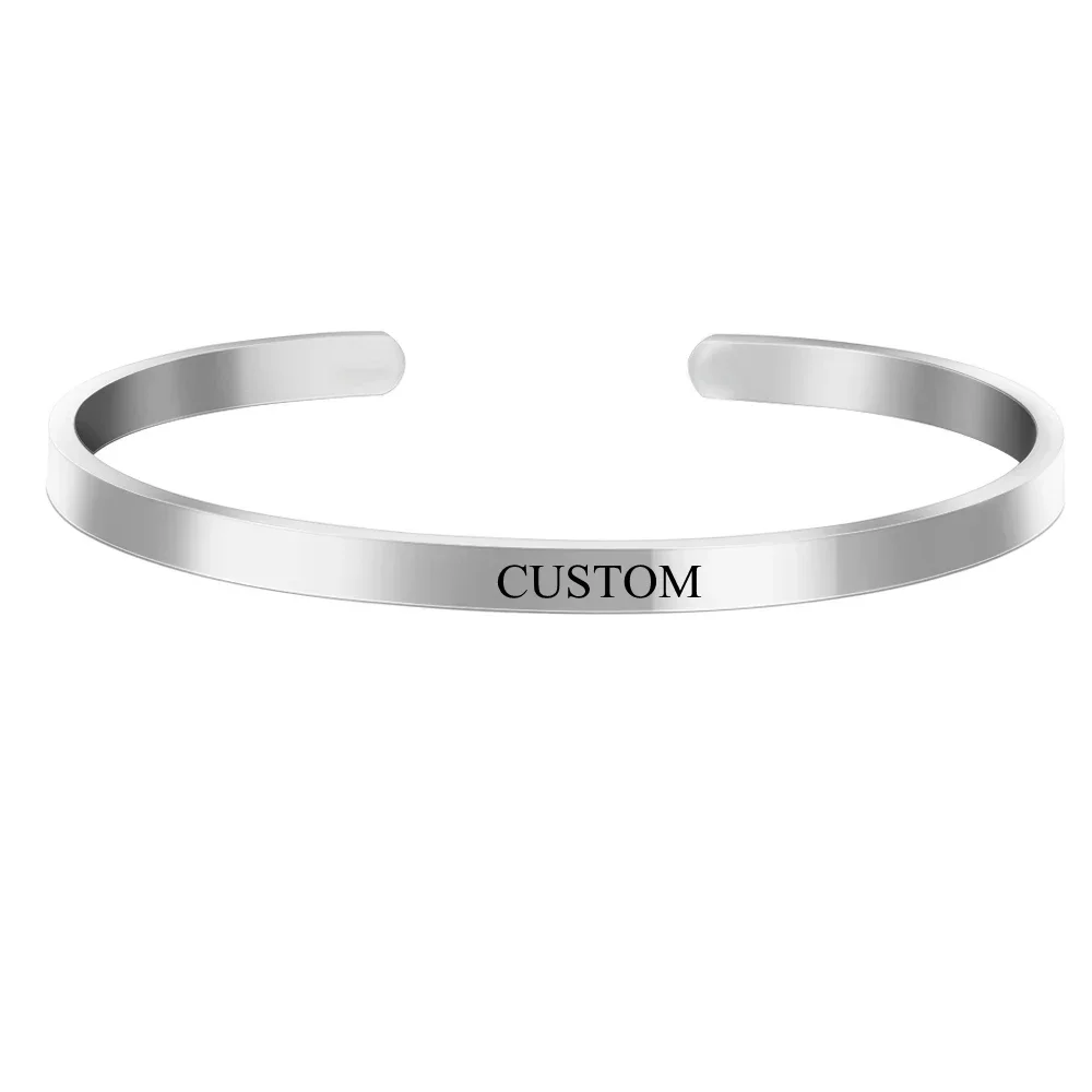 Bracelet Gravé Personnalisé Unique – Bijou Coordonnées Acier
