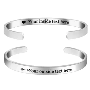 Bracelet Gravé Double Face – Bijou Prénom Famille Personnalisé